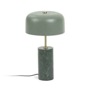 LAFORMA Biscane bordlampe - grøn/messing metal og grøn marmor, rund (Ø26)