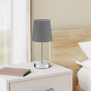 Bordlampe Antracit, stofskærm, Højde 32 cm