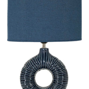 Bordlampe i keramik, jern og stof - 28x5x15 cm