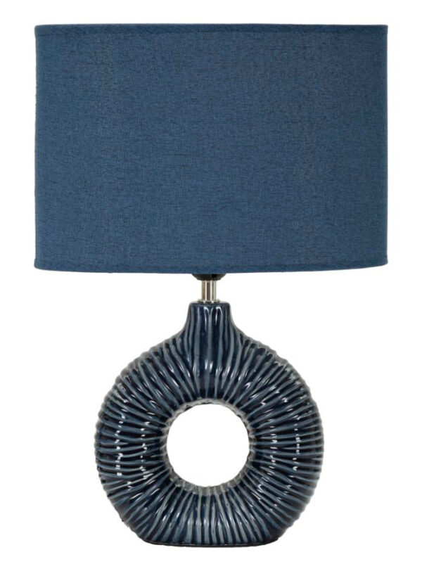 Bordlampe i keramik, jern og stof - 28x5x15 cm