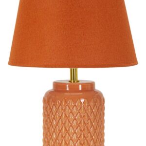 Bordlampe i keramik, orange - 28x44 cm