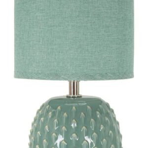 Moderne bordlampe i keramik, metal og stof - 14x27 cm