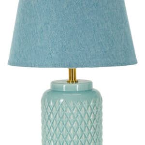 Moderne bordlampe i keramik, metal og stof - 28x44 cm