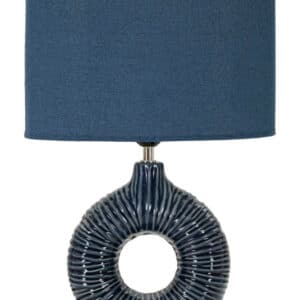 Bordlampe i keramik, jern og stof - 28x5x15 cm