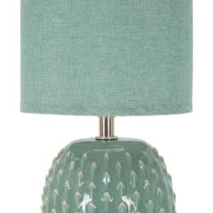 Moderne bordlampe i keramik, metal og stof - 14x27 cm