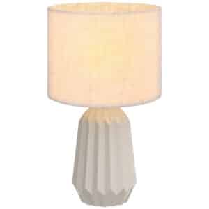 Bordlampe, sengelampe med linnedskærm, vippekontakt, skrivebordslampe, 22 x 22 x 39 cm, beige