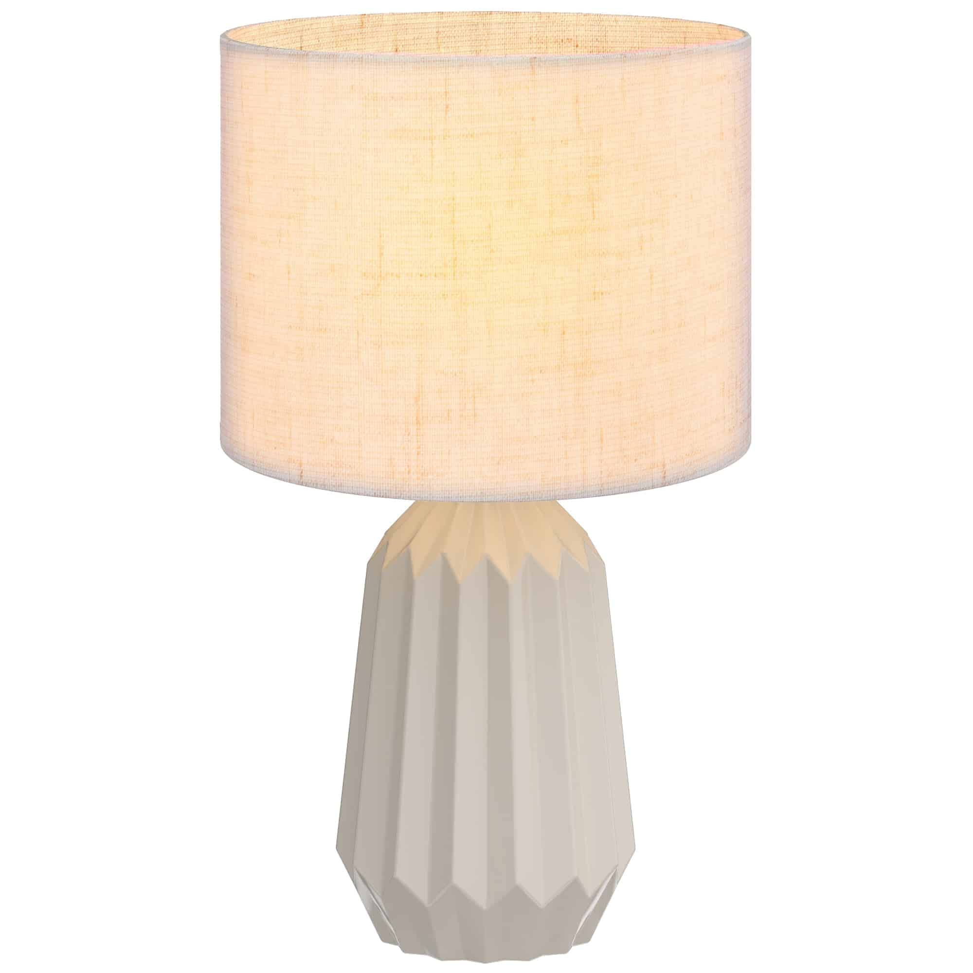 Bordlampe, sengelampe med linnedskærm, vippekontakt, skrivebordslampe, 22 x 22 x 39 cm, beige